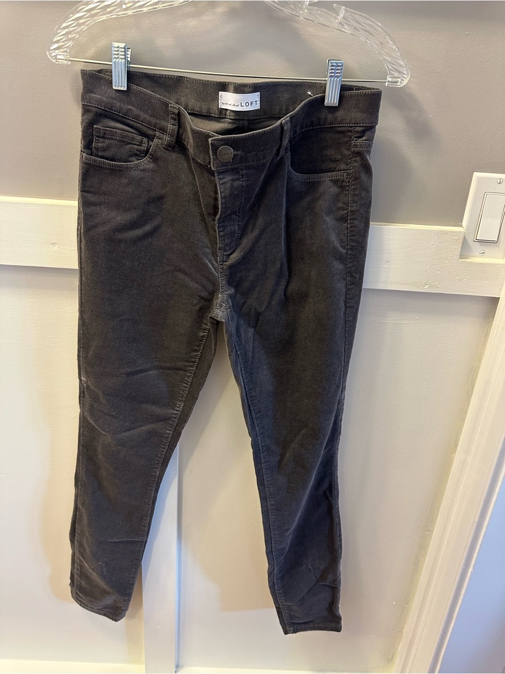 LOFT Women's Gray Stretch Slim Pants